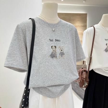 CX13611# 最便宜服饰批发 纯棉短袖t恤女宽松韩版ins潮春夏季新款中长款半袖上衣ins潮