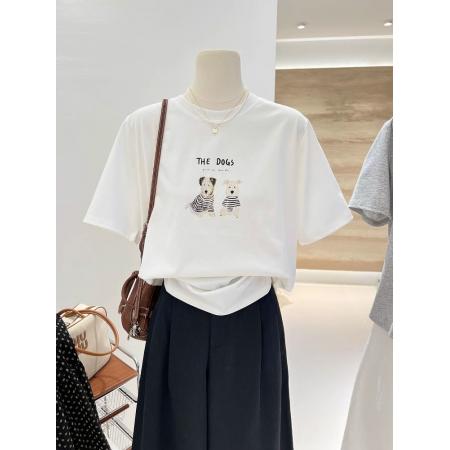 CX13611# 最便宜服饰批发 纯棉短袖t恤女宽松韩版ins潮春夏季新款中长款半袖上衣ins潮