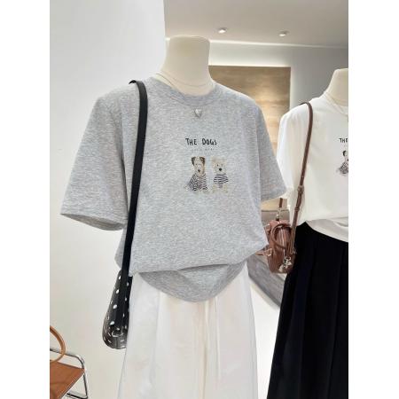 CX13611# 最便宜服饰批发 纯棉短袖t恤女宽松韩版ins潮春夏季新款中长款半袖上衣ins潮