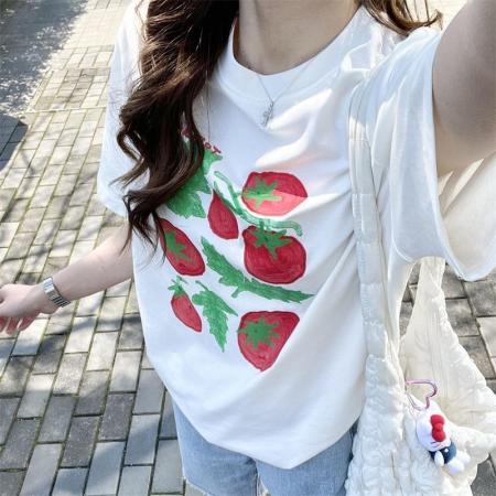 CX13611# 最便宜服饰批发 纯棉短袖t恤女宽松韩版ins潮春夏季新款中长款半袖上衣ins潮