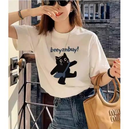 CX13611# 最便宜服饰批发 纯棉短袖t恤女宽松韩版ins潮春夏季新款中长款半袖上衣ins潮