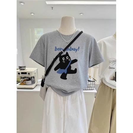 CX13611# 最便宜服饰批发 纯棉短袖t恤女宽松韩版ins潮春夏季新款中长款半袖上衣ins潮