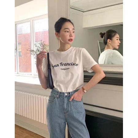 CX13611# 最便宜服饰批发 纯棉短袖t恤女宽松韩版ins潮春夏季新款中长款半袖上衣ins潮