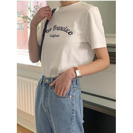 CX13611# 最便宜服饰批发 纯棉短袖t恤女宽松韩版ins潮春夏季新款中长款半袖上衣ins潮