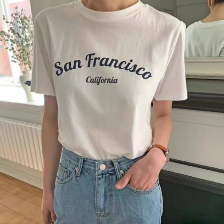 CX13611# 最便宜服饰批发 纯棉短袖t恤女宽松韩版ins潮春夏季新款中长款半袖上衣ins潮