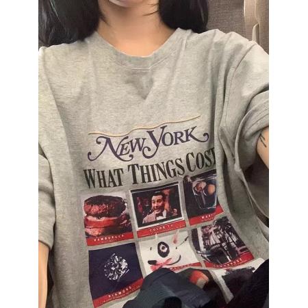 CX13611# 最便宜服饰批发 纯棉短袖t恤女宽松韩版ins潮春夏季新款中长款半袖上衣ins潮