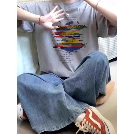 CX13611# 最便宜服饰批发 纯棉短袖t恤女宽松韩版ins潮春夏季新款中长款半袖上衣ins潮