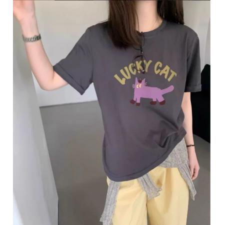 CX13611# 最便宜服饰批发 纯棉短袖t恤女宽松韩版ins潮春夏季新款中长款半袖上衣ins潮