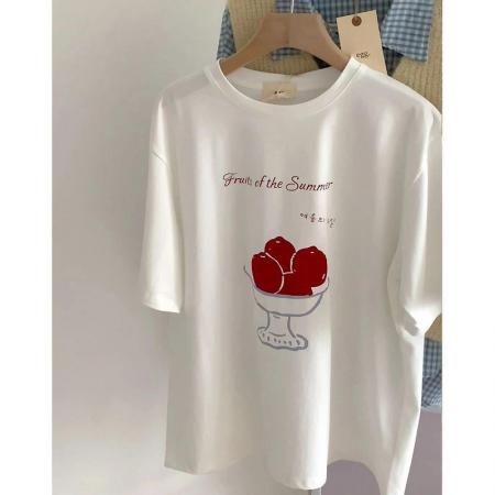 CX13611# 最便宜服饰批发 纯棉短袖t恤女宽松韩版ins潮春夏季新款中长款半袖上衣ins潮