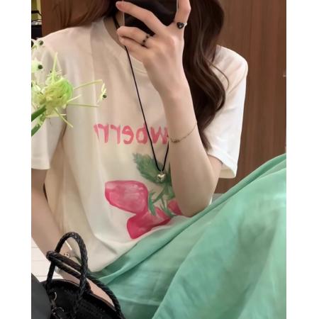 CX13611# 最便宜服饰批发 纯棉短袖t恤女宽松韩版ins潮春夏季新款中长款半袖上衣ins潮