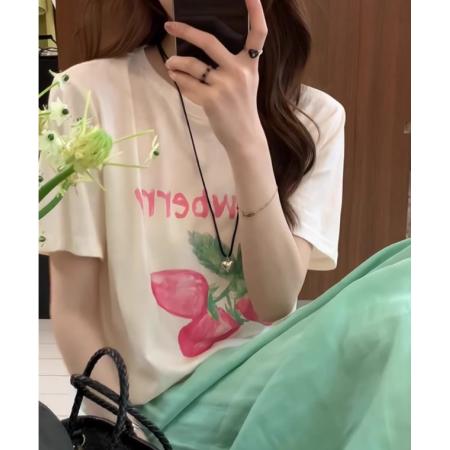 CX13611# 最便宜服饰批发 纯棉短袖t恤女宽松韩版ins潮春夏季新款中长款半袖上衣ins潮