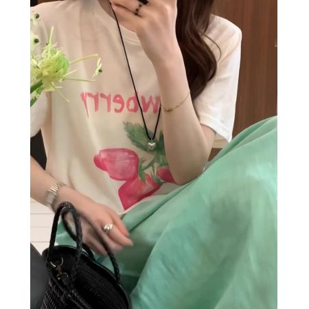 CX13611# 最便宜服饰批发 纯棉短袖t恤女宽松韩版ins潮春夏季新款中长款半袖上衣ins潮