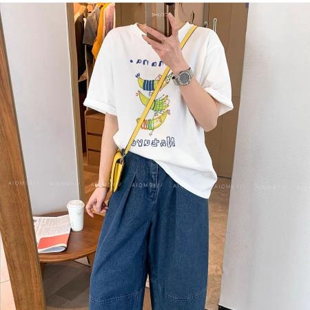 CX13611# 最便宜服饰批发 纯棉短袖t恤女宽松韩版ins潮春夏季新款中长款半袖上衣ins潮