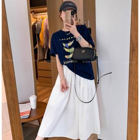 CX13611# 最便宜服饰批发 纯棉短袖t恤女宽松韩版ins潮春夏季新款中长款半袖上衣ins潮