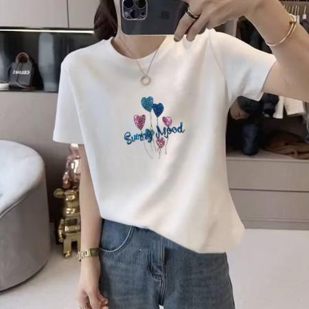 CX13611# 最便宜服饰批发 纯棉短袖t恤女宽松韩版ins潮春夏季新款中长款半袖上衣ins潮