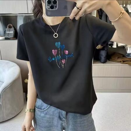 CX13611# 最便宜服饰批发 纯棉短袖t恤女宽松韩版ins潮春夏季新款中长款半袖上衣ins潮