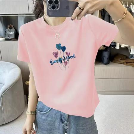 CX13611# 最便宜服饰批发 纯棉短袖t恤女宽松韩版ins潮春夏季新款中长款半袖上衣ins潮