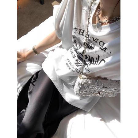 CX13611# 最便宜服饰批发 纯棉短袖t恤女宽松韩版ins潮春夏季新款中长款半袖上衣ins潮