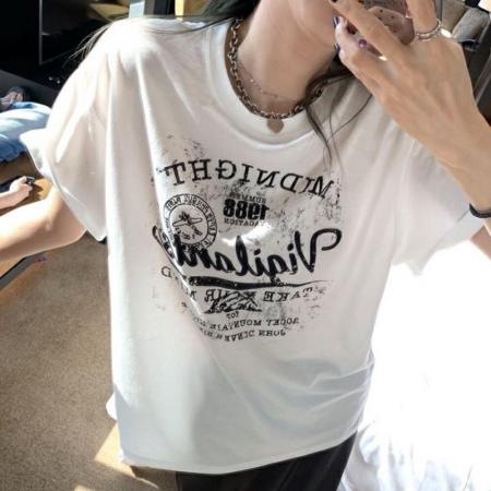 CX13611# 最便宜服饰批发 纯棉短袖t恤女宽松韩版ins潮春夏季新款中长款半袖上衣ins潮