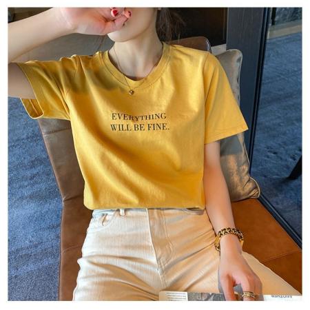 CX13611# 最便宜服饰批发 纯棉短袖t恤女宽松韩版ins潮春夏季新款中长款半袖上衣ins潮