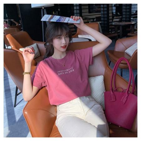 CX13611# 最便宜服饰批发 纯棉短袖t恤女宽松韩版ins潮春夏季新款中长款半袖上衣ins潮