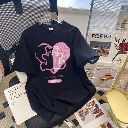 CX13611# 最便宜服饰批发 纯棉短袖t恤女宽松韩版ins潮春夏季新款中长款半袖上衣ins潮