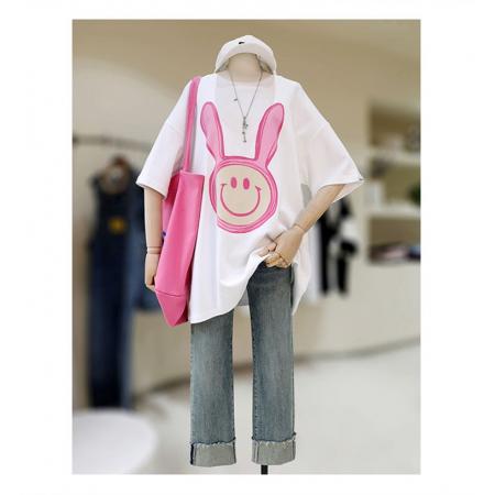 CX13611# 最便宜服饰批发 纯棉短袖t恤女宽松韩版ins潮春夏季新款中长款半袖上衣ins潮