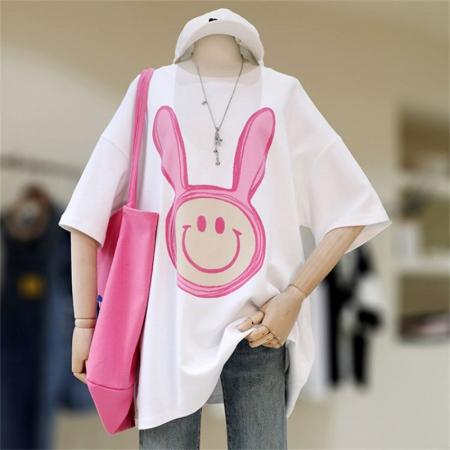 CX13611# 最便宜服饰批发 纯棉短袖t恤女宽松韩版ins潮春夏季新款中长款半袖上衣ins潮