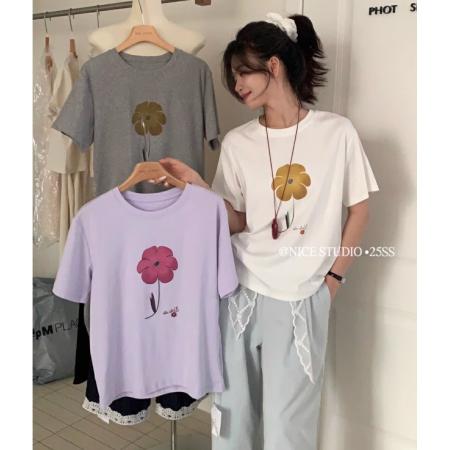 CX13611# 最便宜服饰批发 纯棉短袖t恤女宽松韩版ins潮春夏季新款中长款半袖上衣ins潮