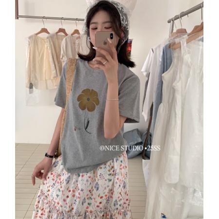 CX13611# 最便宜服饰批发 纯棉短袖t恤女宽松韩版ins潮春夏季新款中长款半袖上衣ins潮