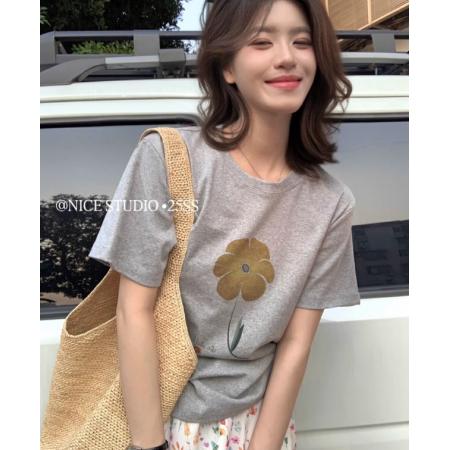 CX13611# 最便宜服饰批发 纯棉短袖t恤女宽松韩版ins潮春夏季新款中长款半袖上衣ins潮