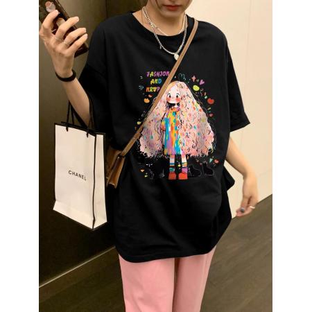 CX13611# 最便宜服饰批发 纯棉短袖t恤女宽松韩版ins潮春夏季新款中长款半袖上衣ins潮