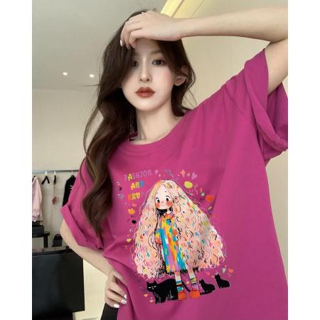 CX13611# 最便宜服饰批发 纯棉短袖t恤女宽松韩版ins潮春夏季新款中长款半袖上衣ins潮