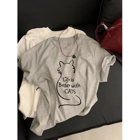 CX13611# 最便宜服饰批发 纯棉短袖t恤女宽松韩版ins潮春夏季新款中长款半袖上衣ins潮