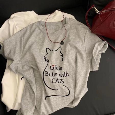 CX13611# 最便宜服饰批发 纯棉短袖t恤女宽松韩版ins潮春夏季新款中长款半袖上衣ins潮