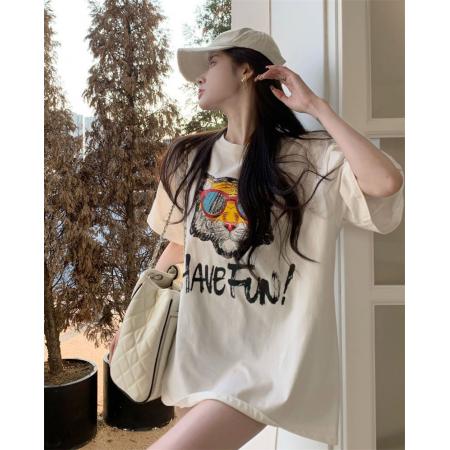 CX13611# 最便宜服饰批发 纯棉短袖t恤女宽松韩版ins潮春夏季新款中长款半袖上衣ins潮