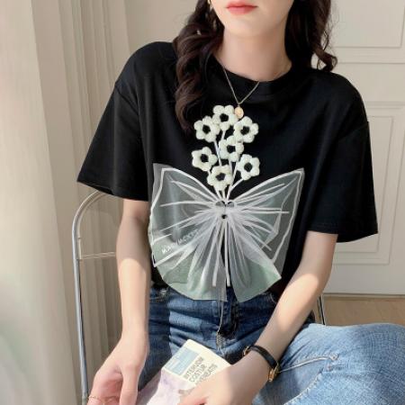 CX13611# 最便宜服饰批发 纯棉短袖t恤女宽松韩版ins潮春夏季新款中长款半袖上衣ins潮