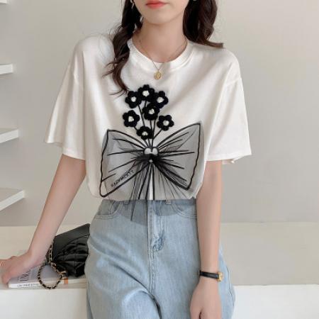 CX13611# 最便宜服饰批发 纯棉短袖t恤女宽松韩版ins潮春夏季新款中长款半袖上衣ins潮