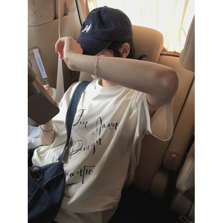 CX13611# 最便宜服饰批发 纯棉短袖t恤女宽松韩版ins潮春夏季新款中长款半袖上衣ins潮