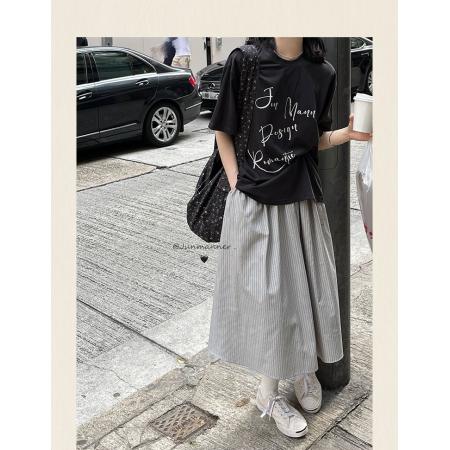 CX13611# 最便宜服饰批发 纯棉短袖t恤女宽松韩版ins潮春夏季新款中长款半袖上衣ins潮