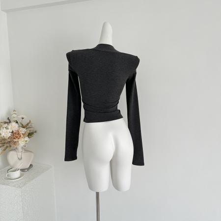 FA50558# 江江自制韩系撞色蝴蝶结系带波点元素坎肩假两件上衣T恤女 服裝批發女裝批發服飾貨源