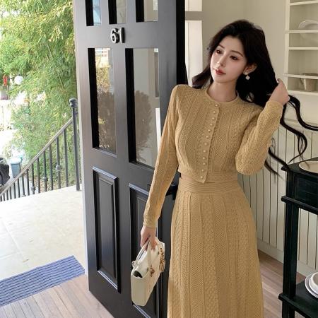 FA50601# 矜贵女主角法式毛衫半身裙时尚套装女千金名媛风两件套 服裝批發女裝批發服飾貨源