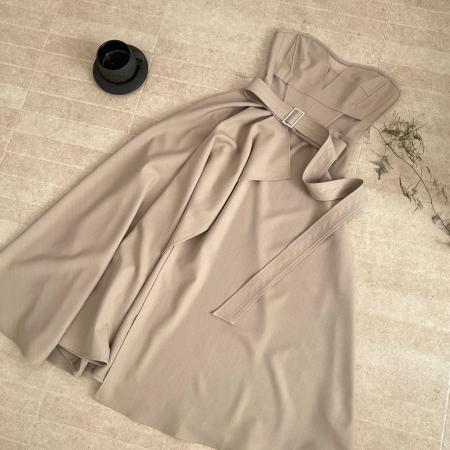 FA50622# 冬季新款时髦气质收腰显瘦鱼骨镂空抹胸长款内搭连衣裙 服裝批發女裝批發服飾貨源