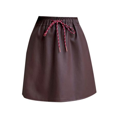 FA50630# 秋冬PU皮短裙休闲松紧腰皮裙A字包臀半身裙防走光皮卫裙 服裝批發女裝批發服飾貨源