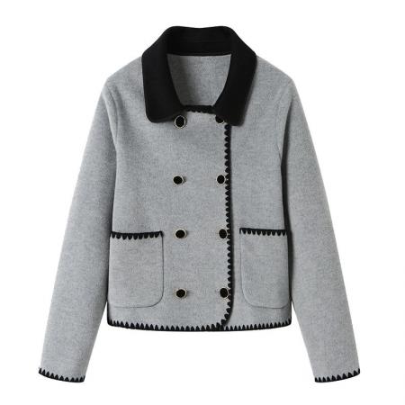 FA50633# 仿水貂大码外套女短款高腰秋冬新款时尚高级感气质西装大衣女 服裝批發女裝批發服飾貨源