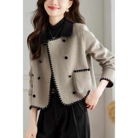 FA50633# 仿水貂大码外套女短款高腰秋冬新款时尚高级感气质西装大衣女 服裝批發女裝批發服飾貨源