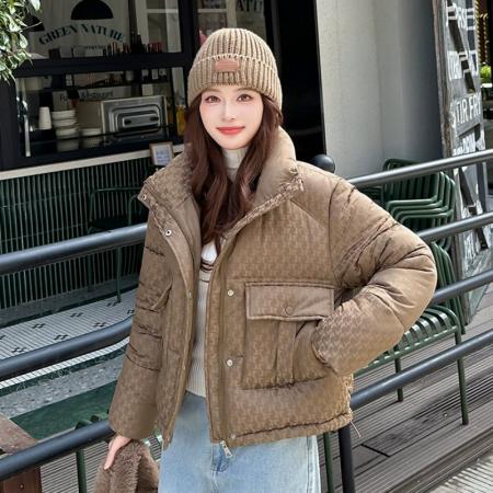 FA50643# 连帽羽绒棉衣棉服女装新短款冬季韩版大码加厚立领棉袄外套潮 服裝批發女裝批發服飾貨源