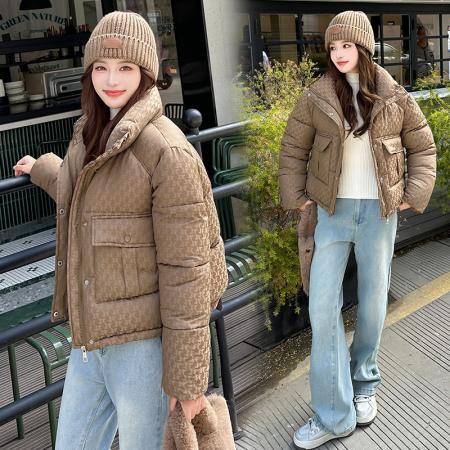 FA50643# 连帽羽绒棉衣棉服女装新短款冬季韩版大码加厚立领棉袄外套潮 服裝批發女裝批發服飾貨源