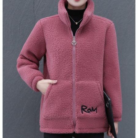 FA50649# 奥立绒复合羊驼绒加绒加厚秋冬季大码宽松开衫羊羔绒外套2 服裝批發女裝批發服飾貨源