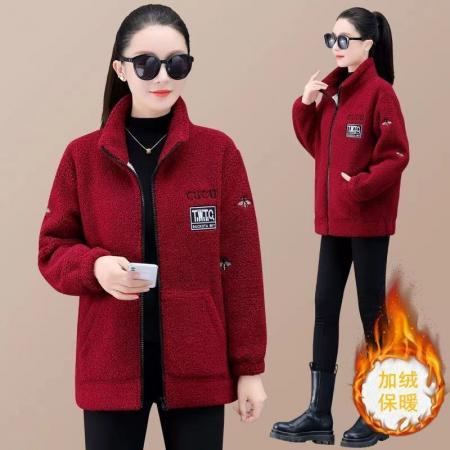 FA50650# 奥立绒复合羊驼绒加绒加厚秋冬季大码宽松开衫羊羔绒外套2 服裝批發女裝批發服飾貨源